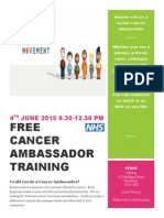 Free Cancer Ambassador Training: 4 JUNE 2015 9.30-12.30 PM