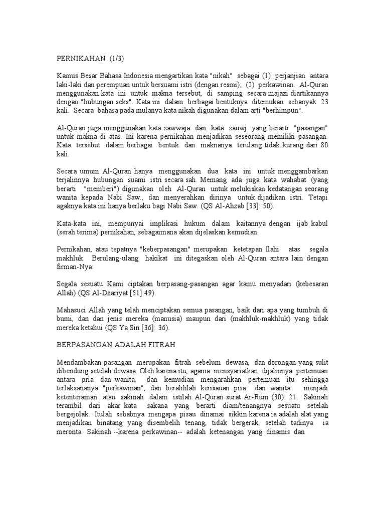 Pernikahan 13 Kamus Besar Bahasa Indonesia