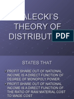 Kalecki’s Theory of Distribution