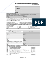 Global Purchased Finished Goods Information Form (PFGIF