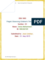 Piagets Task Observation Form