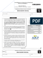 Prova Aocp Educador Social Prefeitura de Jaboatao Dos Guararapes/pe 2015
