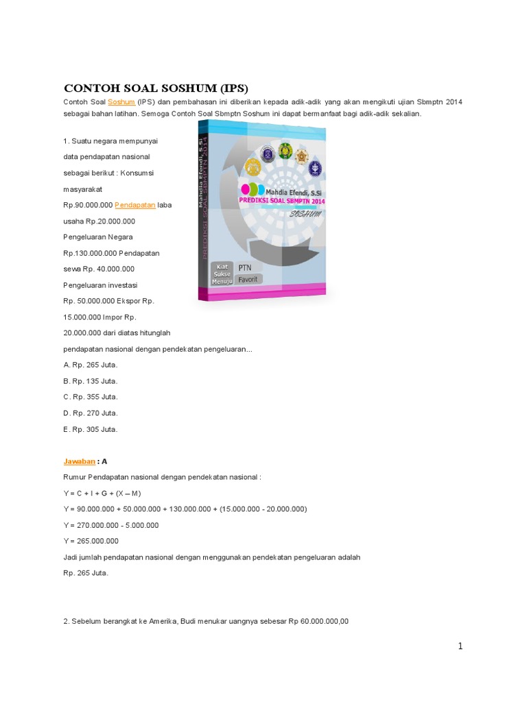 Contoh Soal Soshum