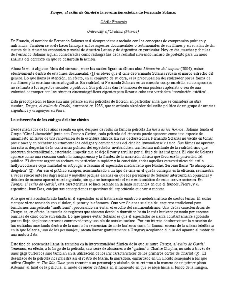 Revolución Estética de Solanas | PDF | Musica Tango | Francisco Goya