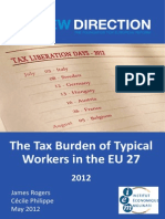 The Tax Burden of Typical Workers in the EU 27 2012[1]