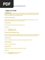 Types of Verbs: Group I Normal Verbs