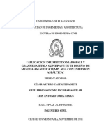 Aplicacion Del Metodo Marshall y Granulometria Superpave en El Diseño de Mezcla Asfaltica Templada Con Emulsion Asfaltica