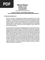 Lead Process Engineer Project in Houston TX Resume Michael Ritchie