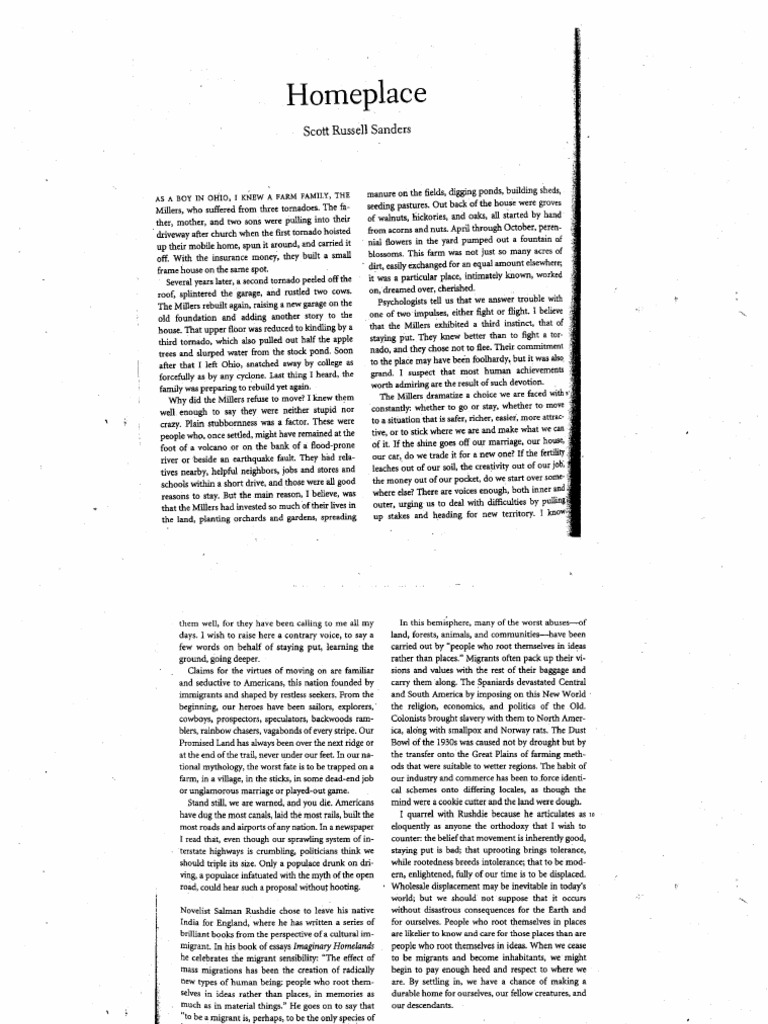 Homeplace scott russell sanders thesis 03 picture
