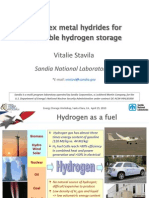 Complex Metal Hydrides For Reversible Hydrogen Storage: Vitalie Stavila