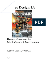 Games Design 1A: Design Document For Mechwarrior 4 Mercenaries