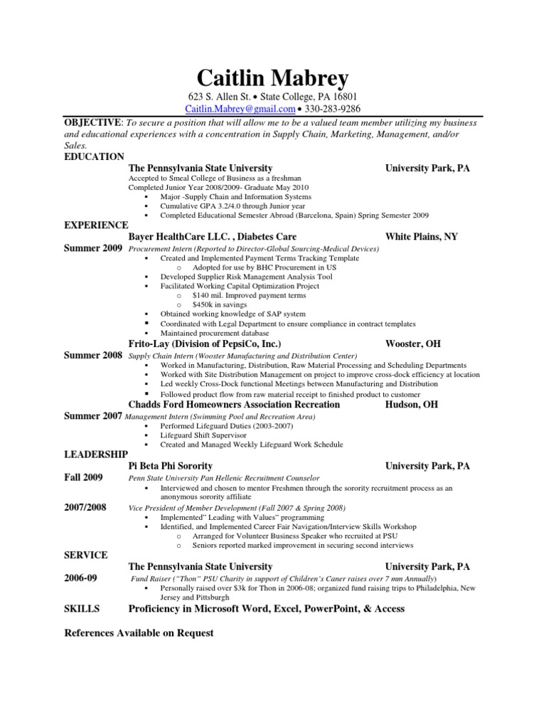Caitlin Mabrey Resume 2009 | PDF | Pennsylvania State University ...