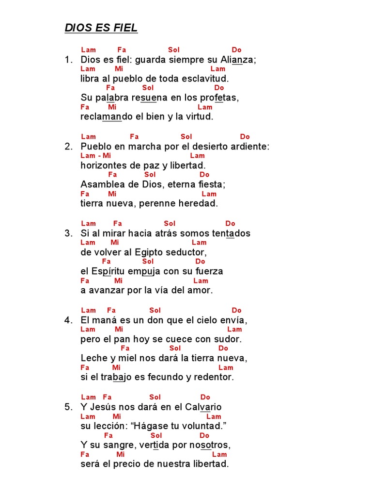 Dios es Fiel: Letra y Acordes | PDF | Profeta | Amor