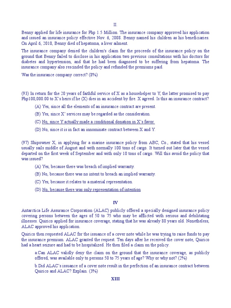 Insurance Practice Test | Life Insurance | Insurance