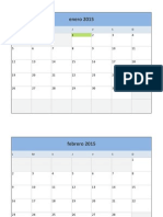 Calendario 2015 Excel Lunes a Domingo