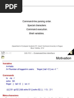 Command-Line Parsing Order. Special Characters. Command Execution. Shell Variables