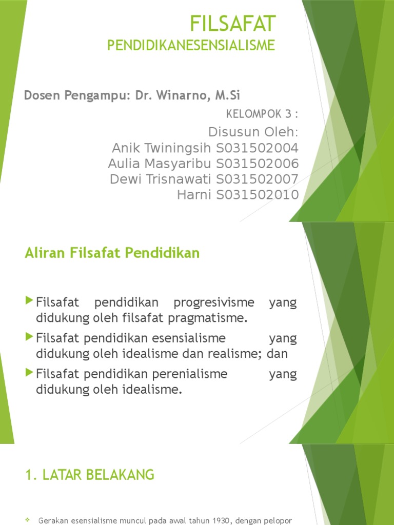 Filsafat Pendidikan Esensialisme