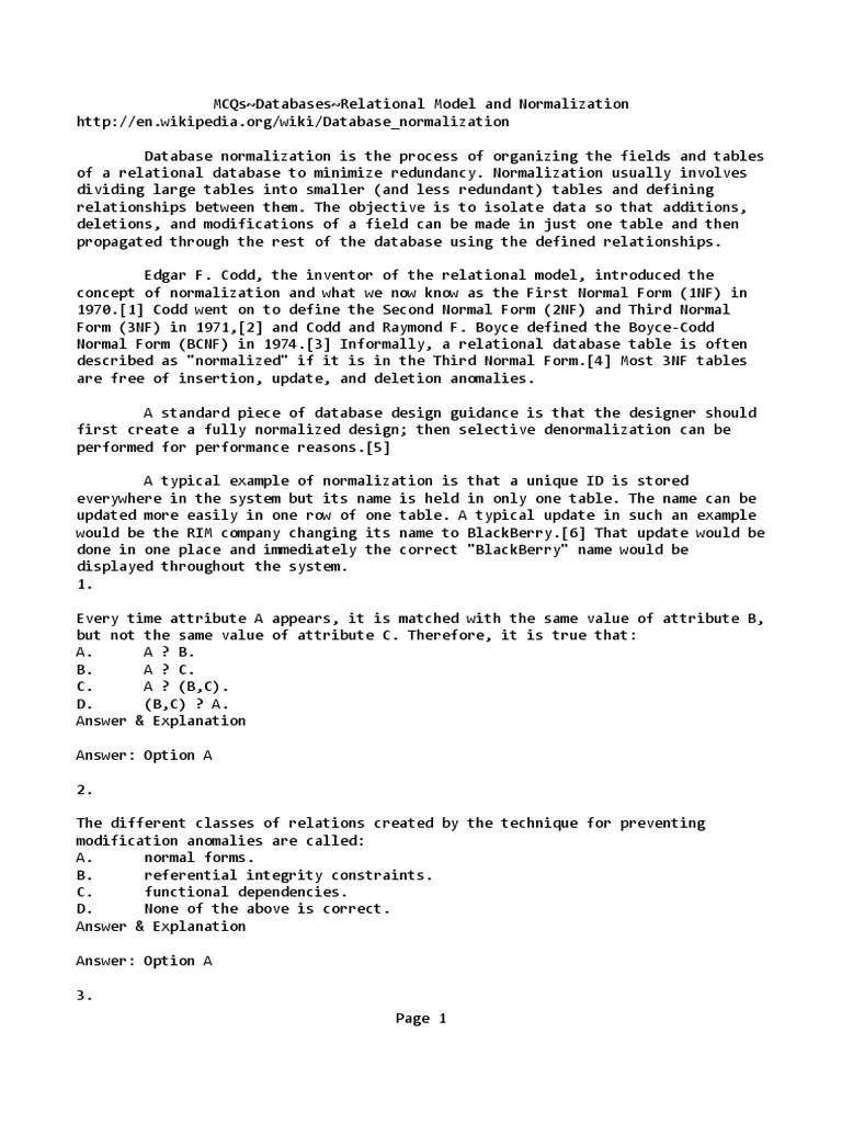 what is the data model mcq