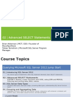 Advanced SELECT Statements SQL SERVER