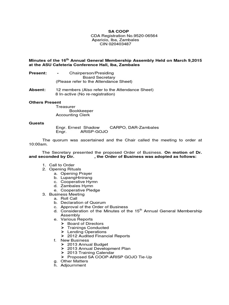 Board Meeting Attendance Sheet Template from imgv2-1-f.scribdassets.com