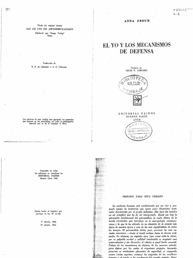 El Yo y Los Mecanismos de Defensa - Anna Freud | PDF