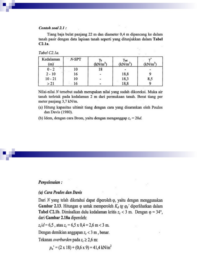 Contoh Soal Materi Pondasi