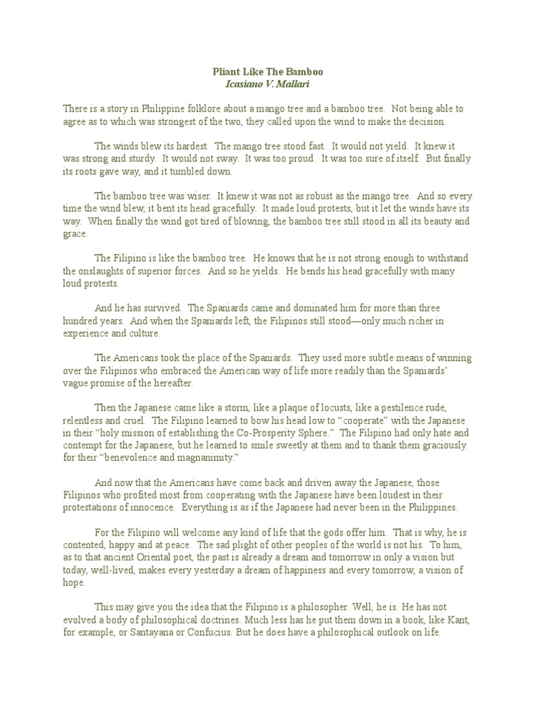 Pliant Like The Bamboo (Icasiano V. Mallari) PDF