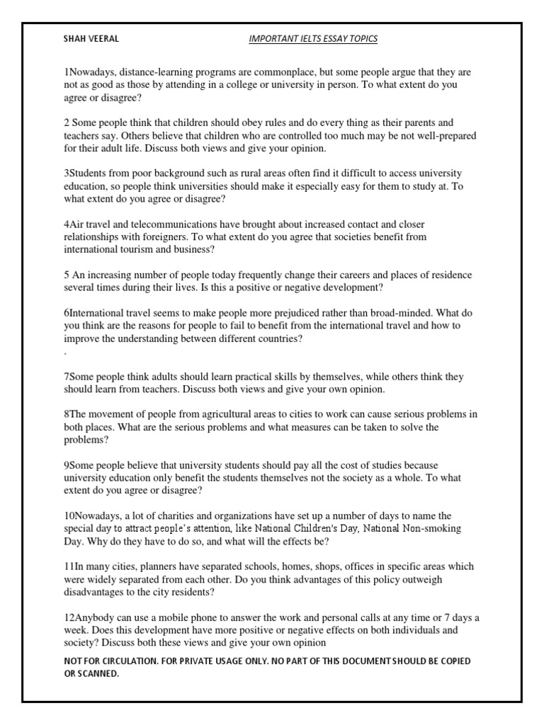 Ielts essay topics with answers pdf picture