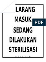 Label Sterilisasi Ruang