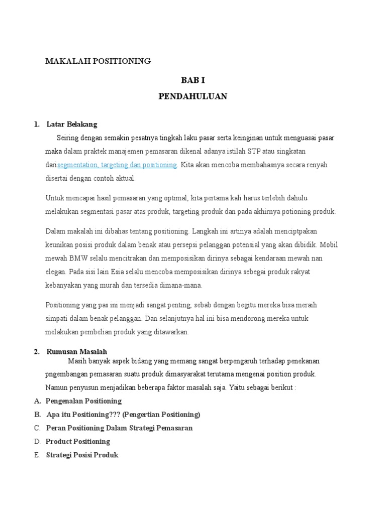 Makalah Positioning Docx