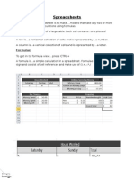 Spreadsheets Lesson 1