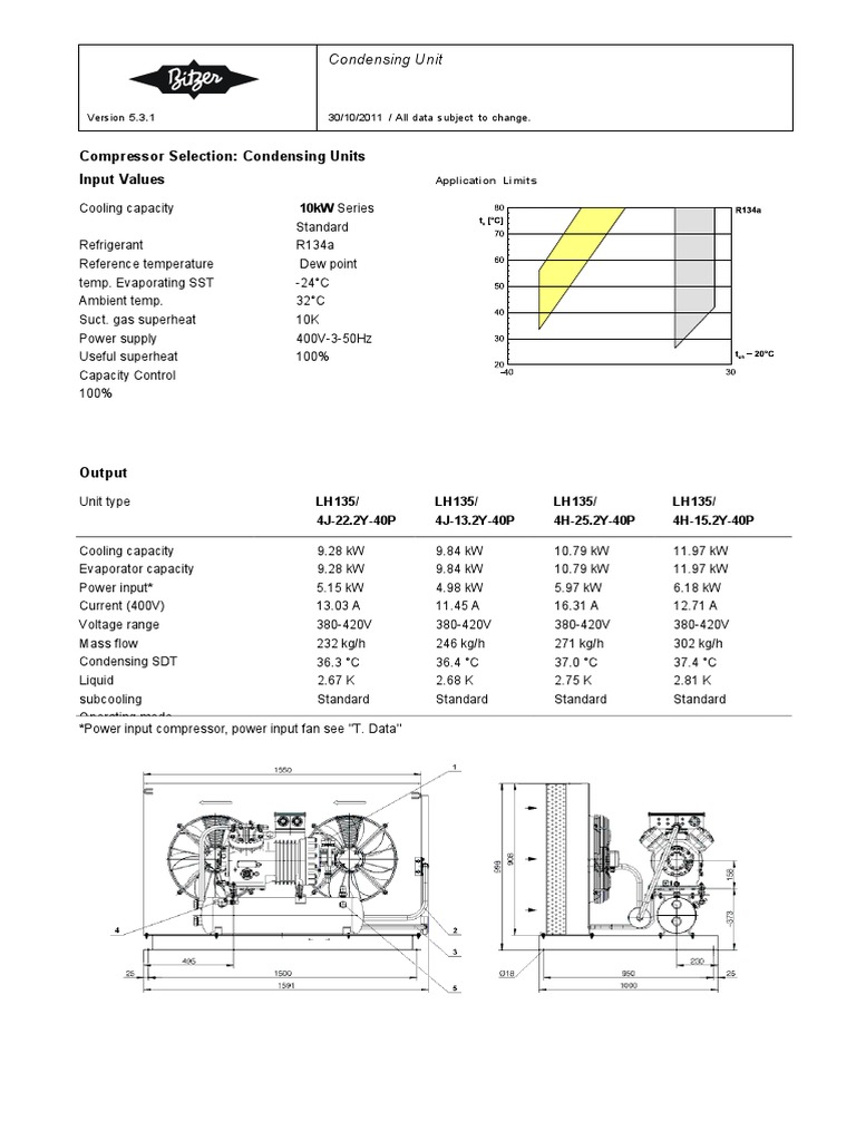 Compressor Selection: Condensing Units Input Values | PDF | Technology ...