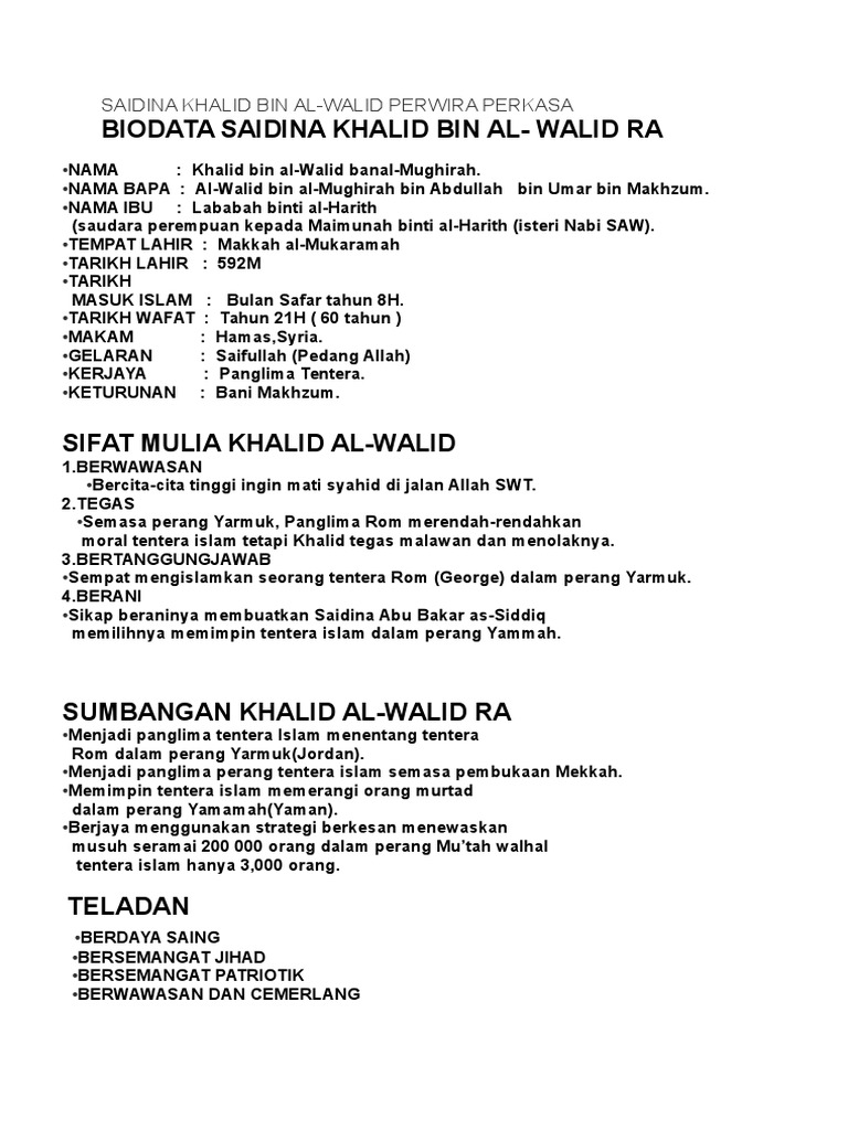 Saidina Khalid Bin Al Pdf