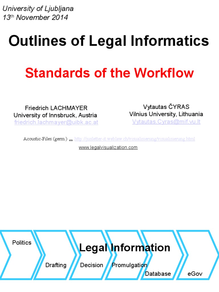 Legal Informatics Workflow Standards | PDF