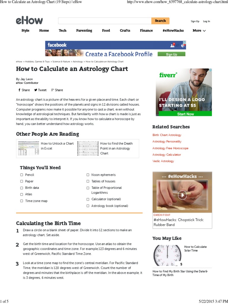 How To Calculate An Astrology Chart (19 Steps) EHow PDF Horoscope