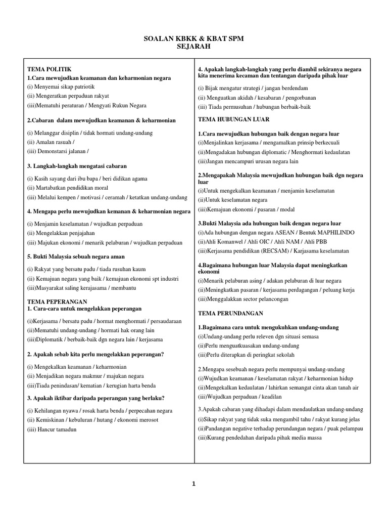 Soalan Kbkk Dan Kbat 2014 Pdf