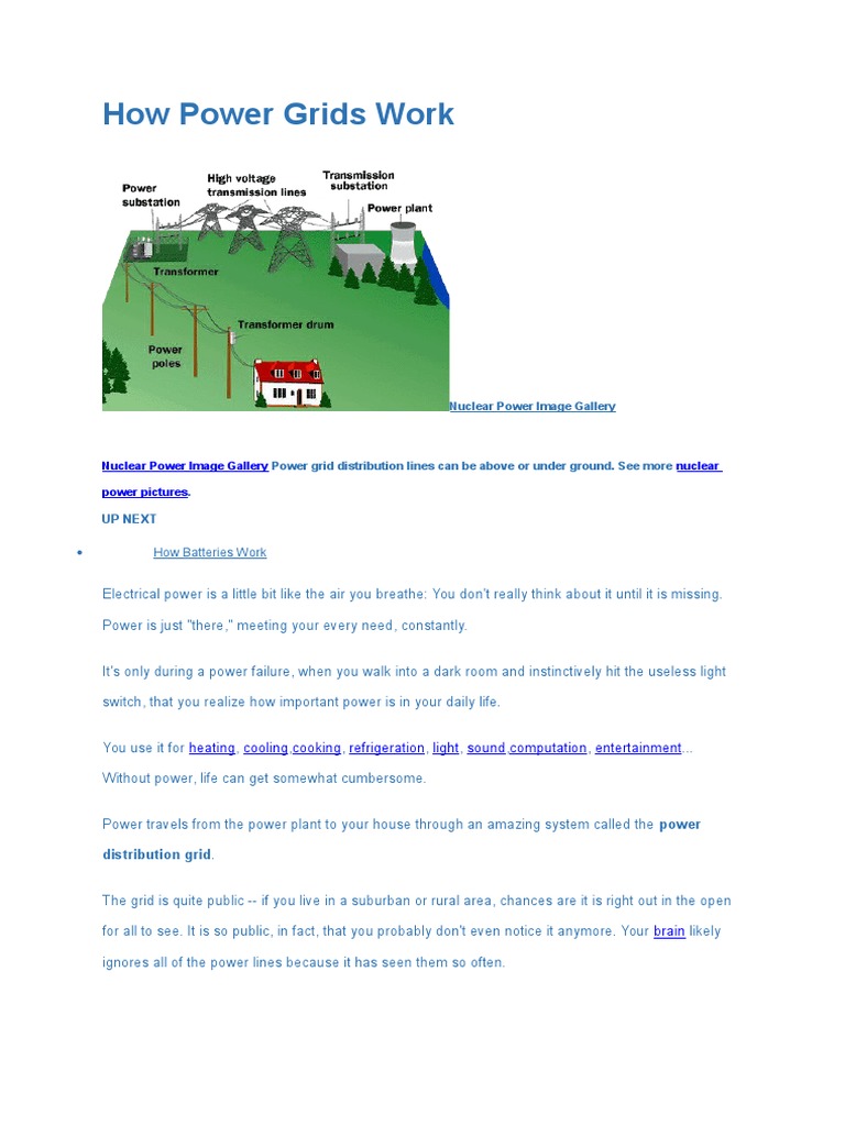 How Power Grids Work PDF Electrical Substation Electric Power