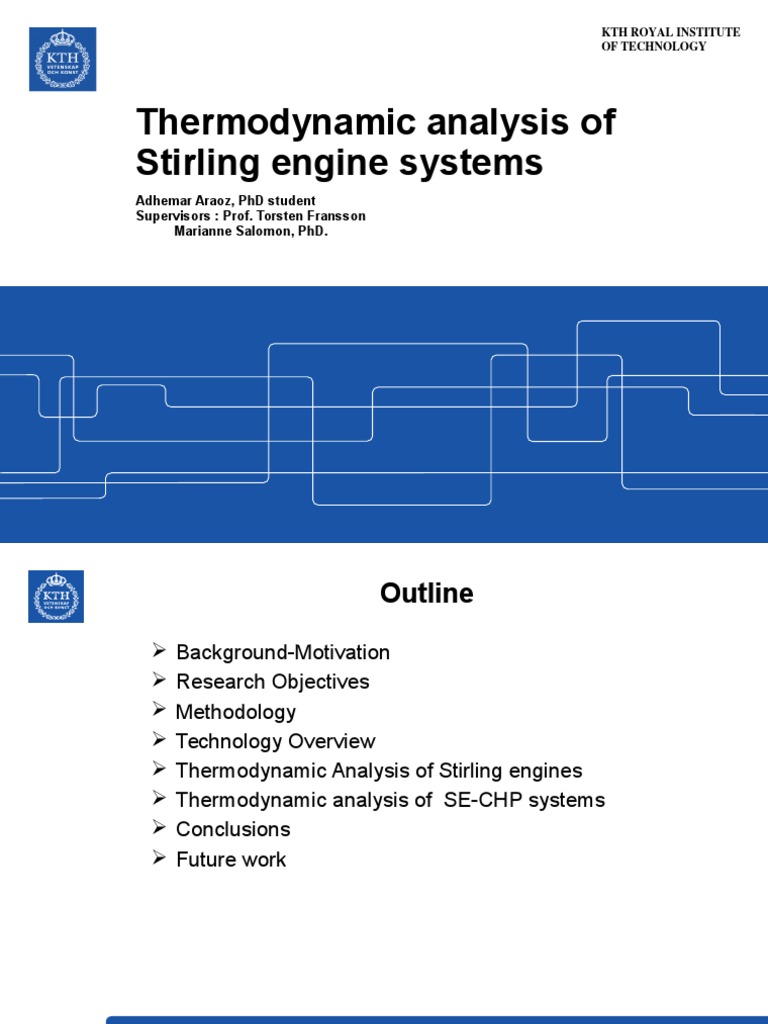 Presentation Thesis Thermodynamic Analysis of Stirling Engine Systems ...