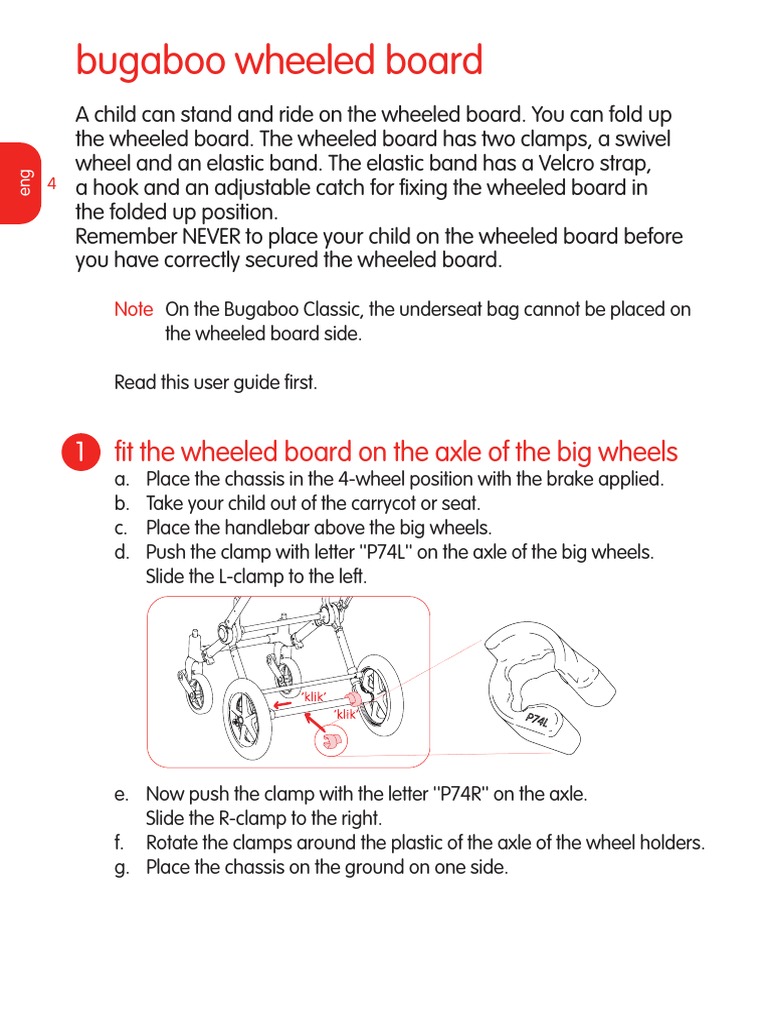 bugaboo wheeled board instructions