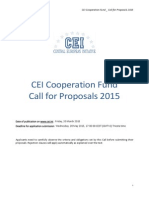 Cei Cooperation Fund Call for Proposals 2015