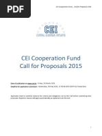 Cei Cooperation Fund Call For Proposals 2015