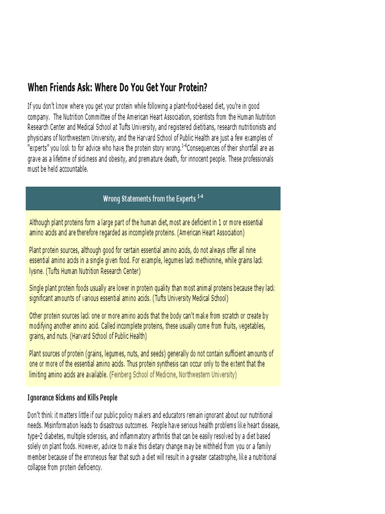 Debunking Plant Protein Myths | PDF | Starvation | Nutrition