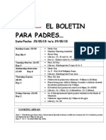 El Boletin para Padres : Date/Fecha: 25/05/15 To/a 29/05/15