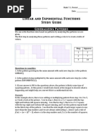 Study Guide Key Exponential and Linear Functions