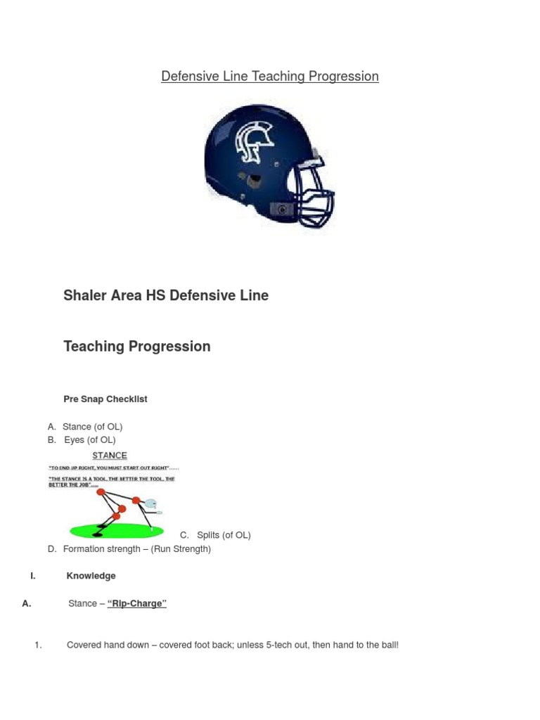 Defensive Line Teaching Progression Foot Sports Rules And Regulations
