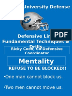 Docslide - Us Chowan University Defense Defensive Line Fundamental Techniques Drills Ricky Coon Co Defensive Coordinator