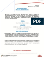 Servicio Público Trabajo Programado: 0000-024 Mérida, 22 de Mayo de 2015