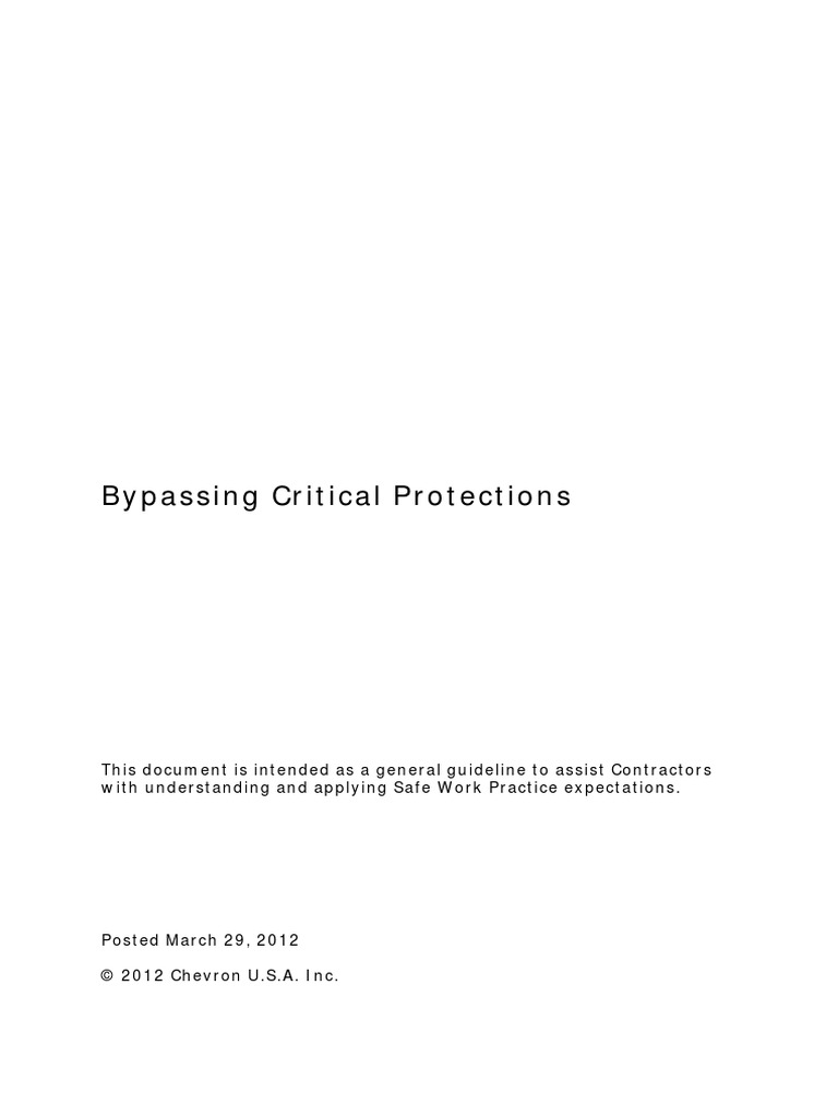 SWP Bypassing Critical Protections Guidelines | PDF | Monitoring ...