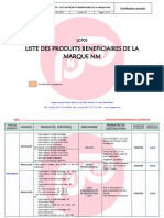 LCP05 - Liste Des Produits Bénéficiares de La Marque NM