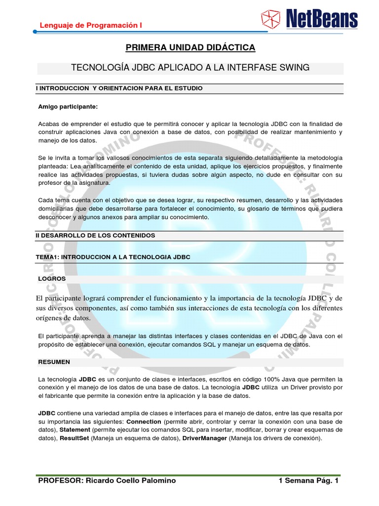 JDBC: Conexión de Java a Bases de Datos | PDF | Java (lenguaje de ...